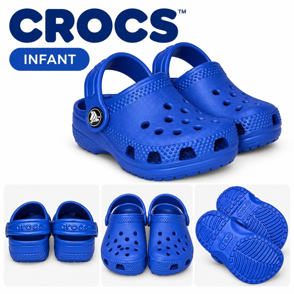 Crocs Infant Classic Clogs Royal Blue Size 2 3 Baby Shoes